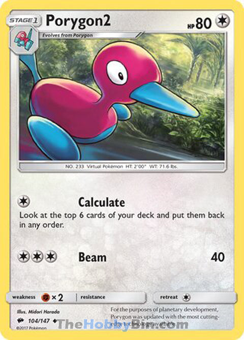 0104 Porygon2 Uncommon Burning Shadows
