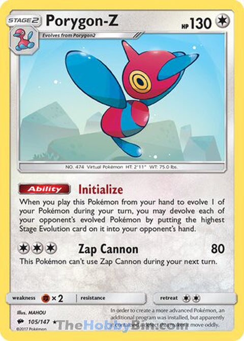 0105 Porygon-Z Holo Rare Burning Shadows