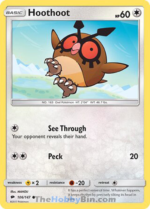 0106 Hoothoot Common Burning Shadows