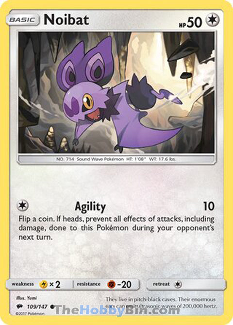 Noibat #109/147 Common - Burning Shadows Pokemon card