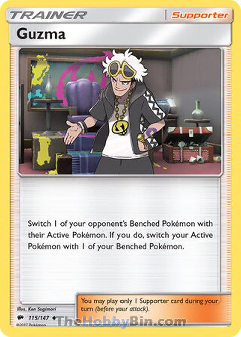 Guzma #115/147 Uncommon - Burning Shadows Pokemon card