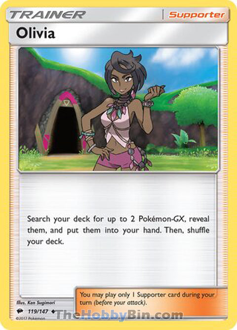 Olivia #119/147 Uncommon - Burning Shadows Pokemon card