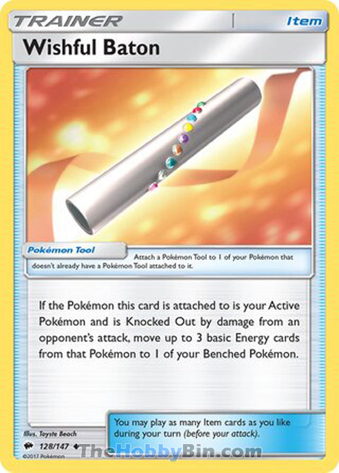 Wishful Baton #128/147 Uncommon - Burning Shadows Pokemon card