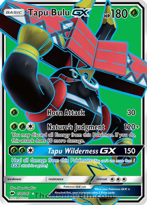 Tapu Bulu GX #130/147 Ultra Rare - Burning Shadows Pokemon card