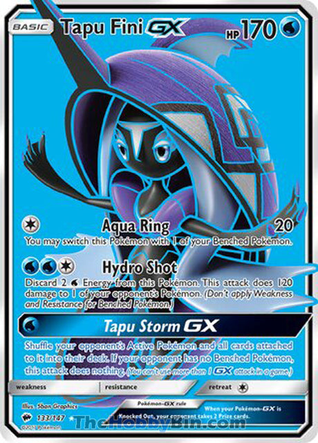 Tapu Fini GX Burning Shadows Ultra Rare #133/147