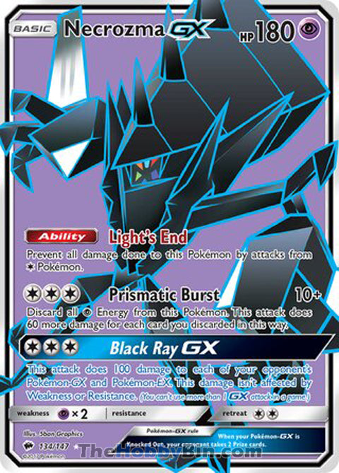 Necrozma GX #134/147 Ultra Rare - Burning Shadows Pokemon card