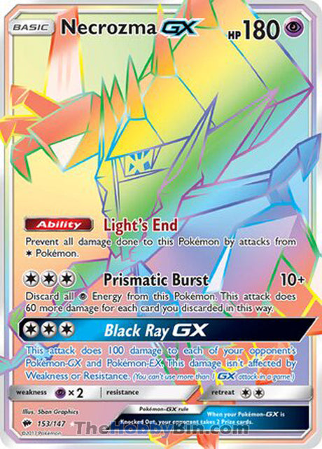 Necrozma GX Burning Shadows Secret Rare #153/147