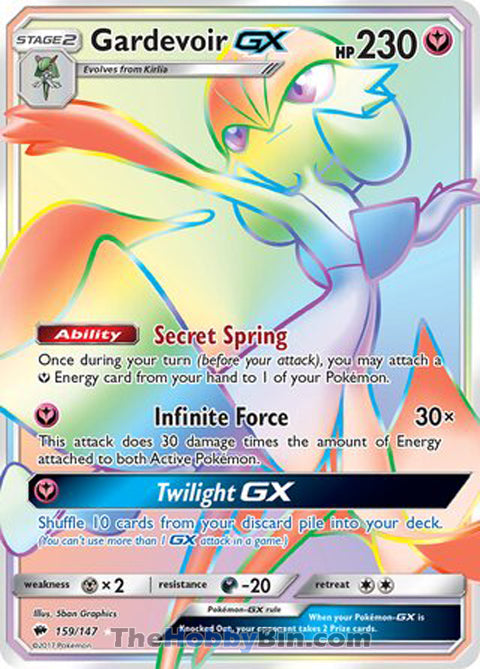 0159 Gardevoir GX Secret Rare Burning Shadows