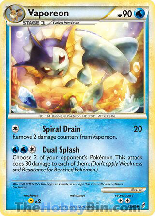 0052 Vaporeon Uncommon Call of Legends
