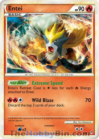 SL3 Entei Shiny Holo Rare Call of Legends