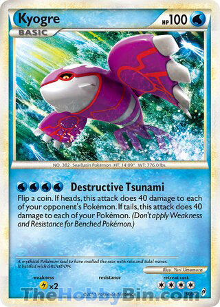 Kyogre #SL6 Shiny Holo Rare - Call of Legends Pokemon card