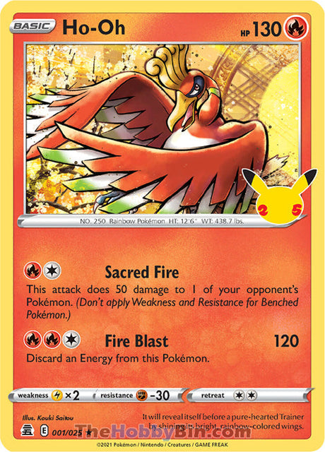 Ho-Oh Celebrations Holo Rare #001/025