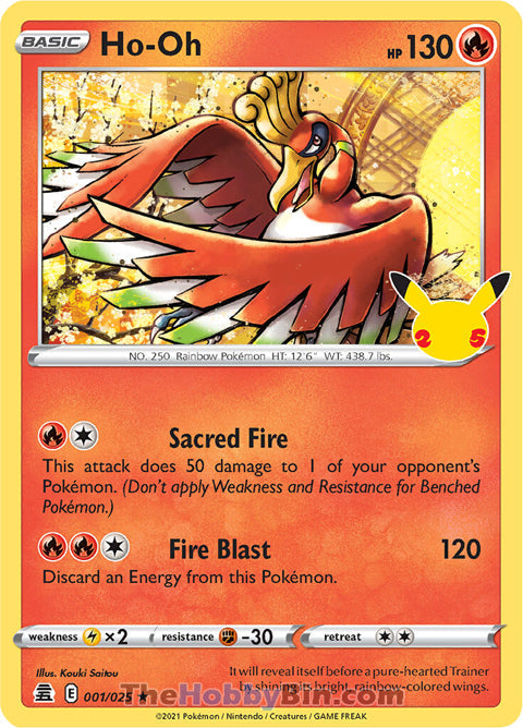 Ho-Oh Celebrations Holo Rare #001/025