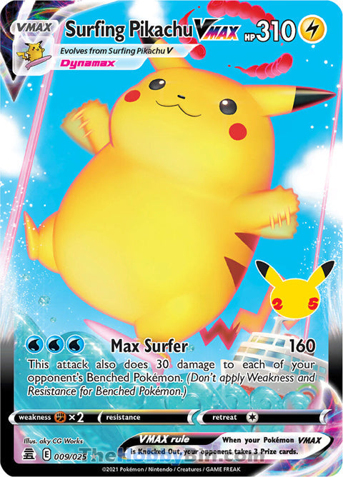 Surfing Pikachu VMAX Celebrations Ultra Rare #009/025