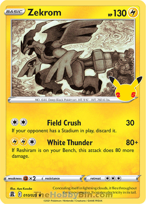 0010 Zekrom Holo Rare Celebrations