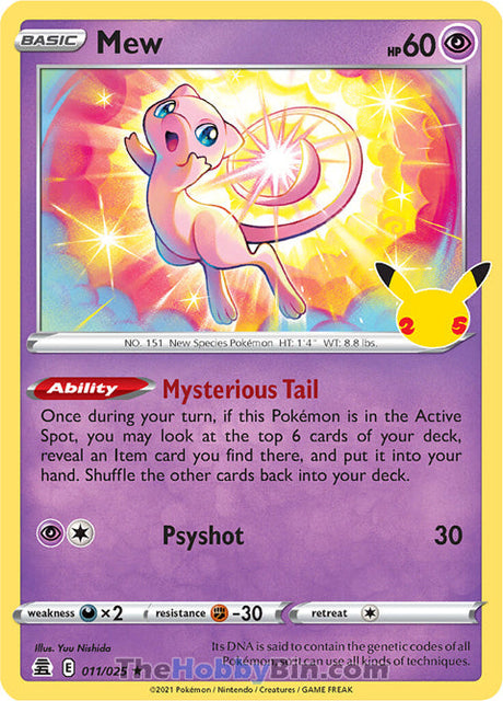 Mew Celebrations Holo Rare #011/025