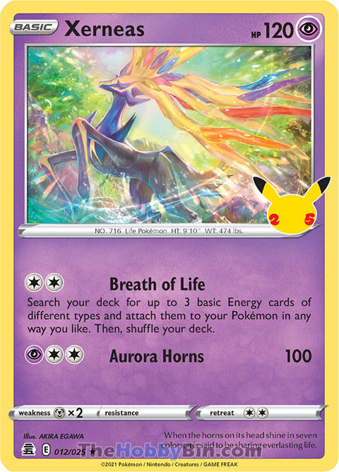 Xerneas Celebrations Holo Rare #012/025