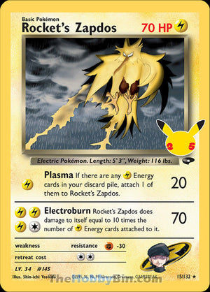 00000015 Rocket's Zapdos Classic Collection Celebrations