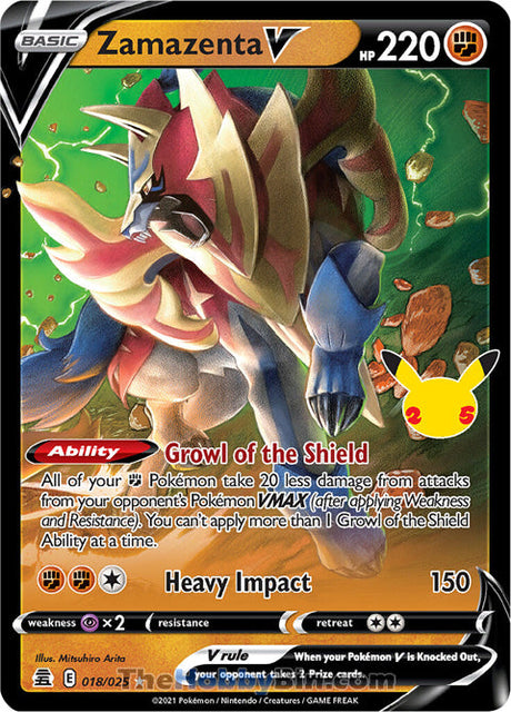 Zamazenta V Celebrations Ultra Rare #018/025