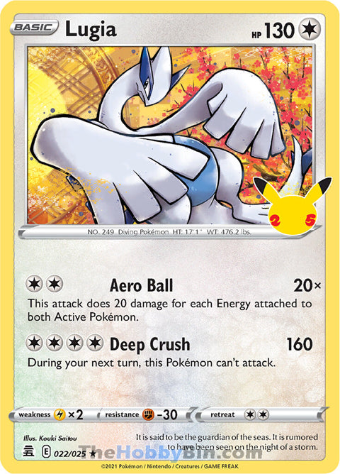 Lugia Celebrations Holo Rare #022/025