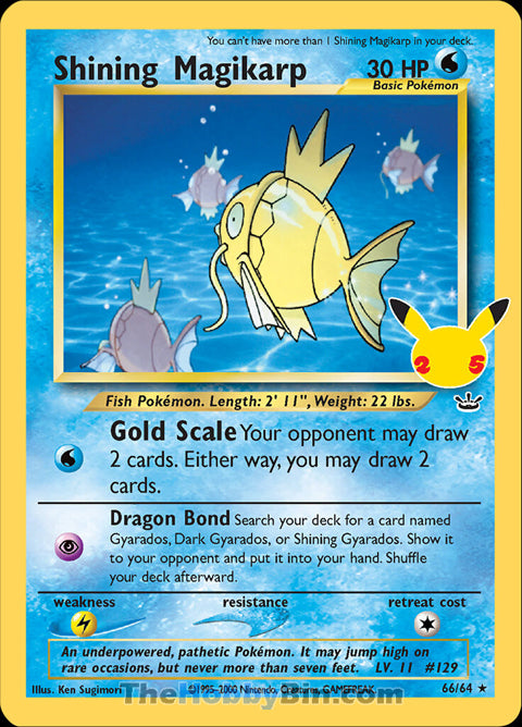 Shining Magikarp #66/64 Classic Collection - Celebrations Pokemon card