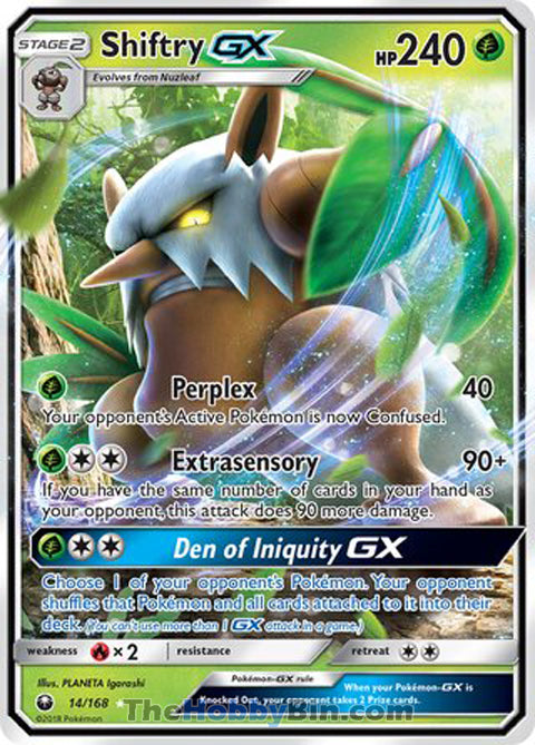 Shiftry GX #14/168 Ultra Rare - Celestial Storm Pokemon card