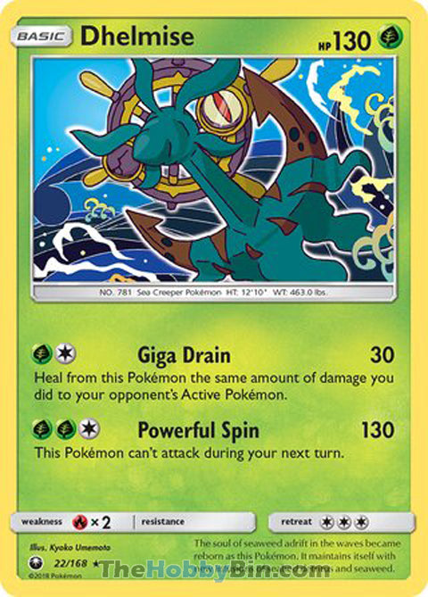 Dhelmise #22/168 Rare - Celestial Storm Pokemon card