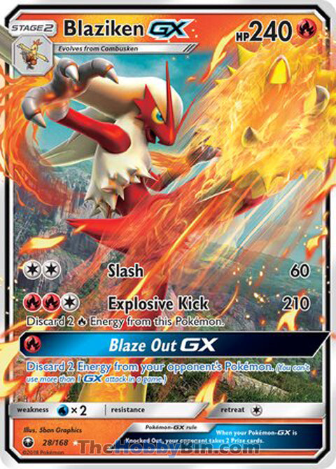 Blaziken GX #28/168 Ultra Rare - Celestial Storm Pokemon card