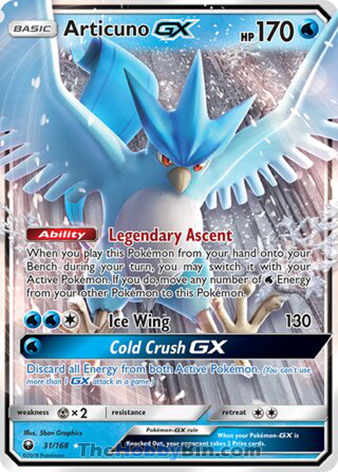 Articuno GX #31/168 Ultra Rare - Celestial Storm Pokemon card
