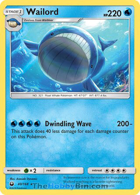 Wailord Celestial Storm Rare #40/168