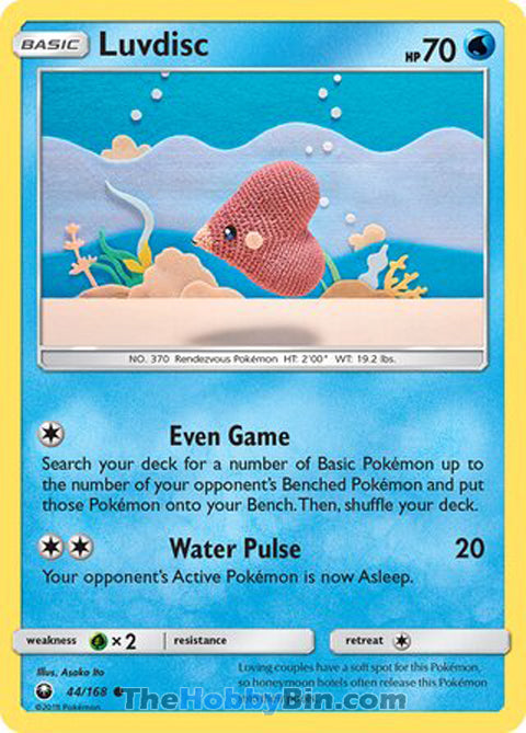 Luvdisc #44/168 Common - Celestial Storm Pokemon card