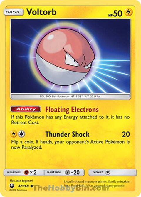 Voltorb #47/168 Common - Celestial Storm Pokemon card