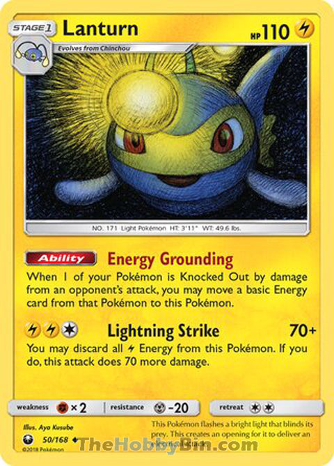 Lanturn #50/168 Uncommon - Celestial Storm Pokemon card
