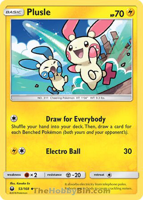 Plusle #53/168 Uncommon - Celestial Storm Pokemon card
