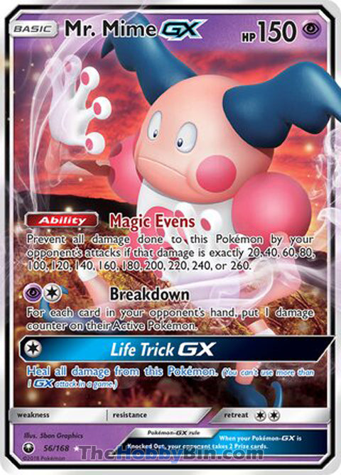 Mr. Mime GX #56/168 Ultra Rare - Celestial Storm Pokemon card