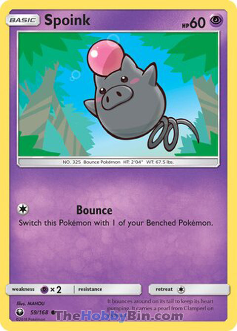 Spoink #59/168 Common - Celestial Storm Pokemon card