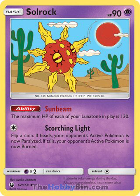 Solrock #62/168 Uncommon - Celestial Storm Pokemon card