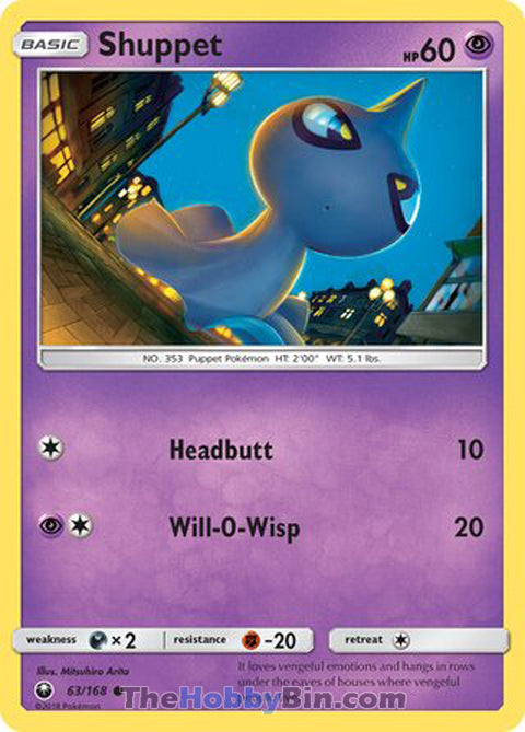 Shuppet #63/168 Common - Celestial Storm Pokemon card