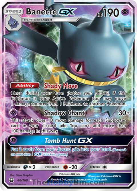 Banette GX #66/168 Ultra Rare - Celestial Storm Pokemon card
