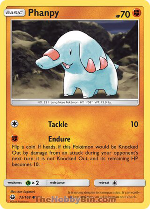 Phanpy #72/168 Common - Celestial Storm Pokemon card