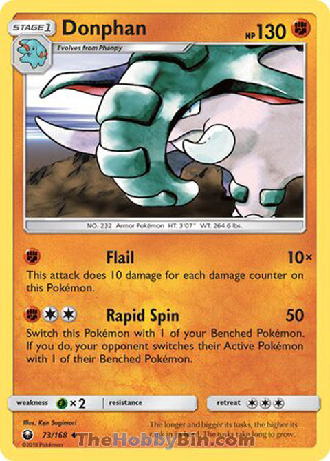 Donphan #73/168 Uncommon - Celestial Storm Pokemon card