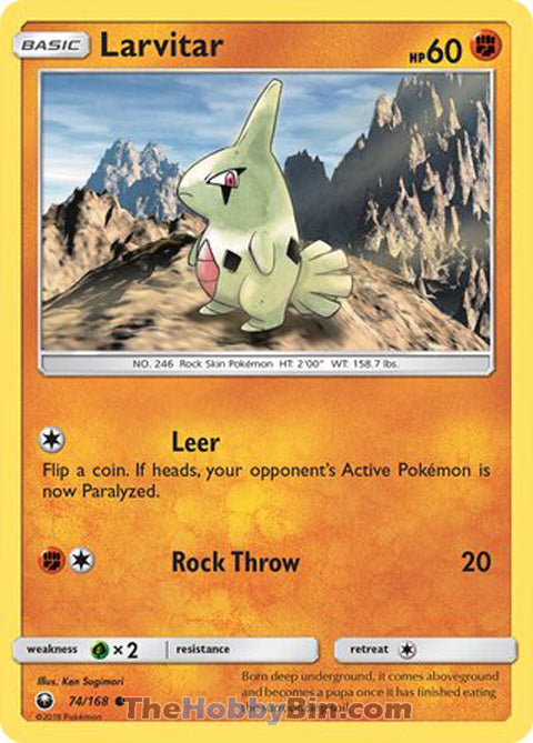 Larvitar #74/168 Common - Celestial Storm Pokemon card