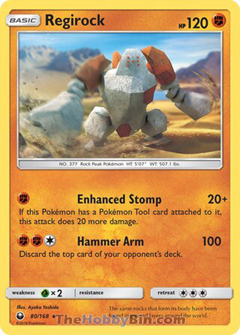 Regirock #80/168 Rare - Celestial Storm Pokemon card