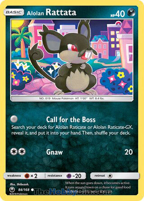 Alolan Rattata #84/168 Common - Celestial Storm Pokemon card