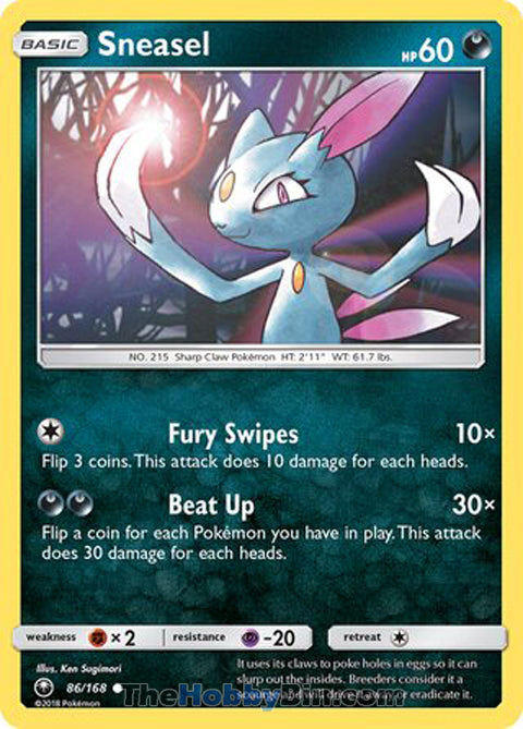 Sneasel #86/168 Common - Celestial Storm Pokemon card