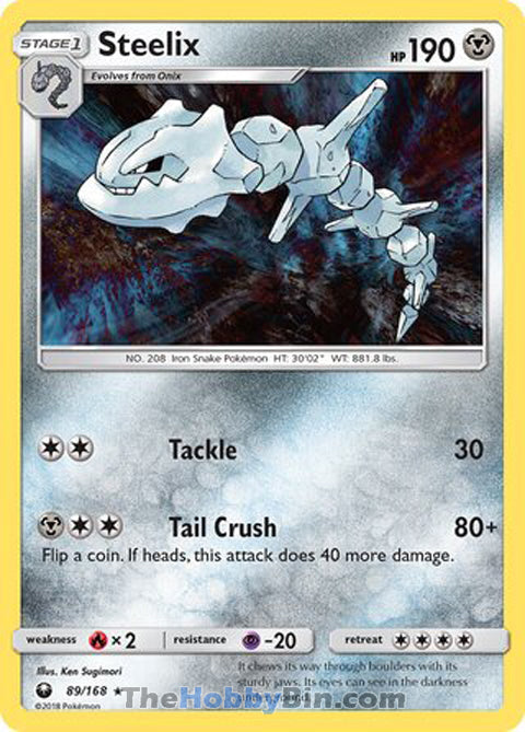 Steelix #89/168 Holo Rare - Celestial Storm Pokemon card