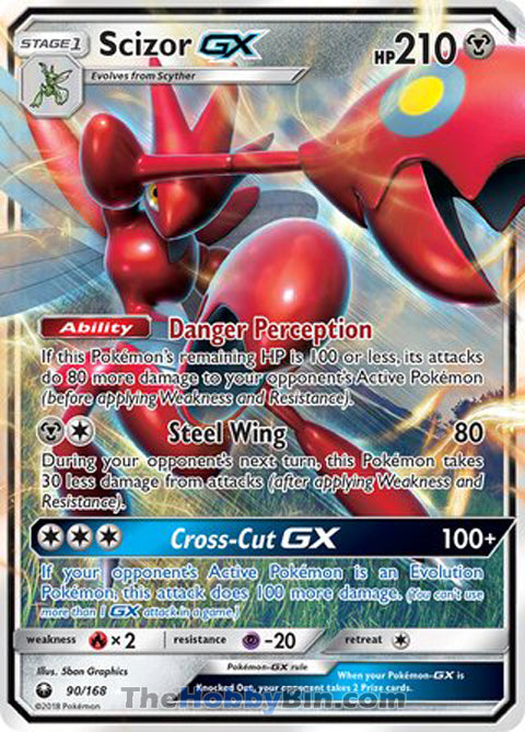 Scizor GX #90/168 Ultra Rare - Celestial Storm Pokemon card
