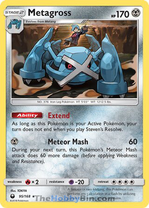 Metagross #95/168 Holo Rare - Celestial Storm Pokemon card