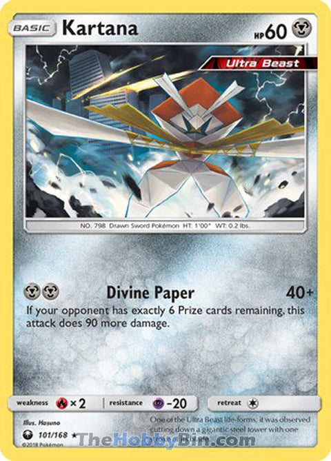 Kartana #101/168 Rare - Celestial Storm Pokemon card