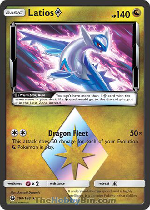 Latios Prism Star Celestial Storm Prism Rare #108/168